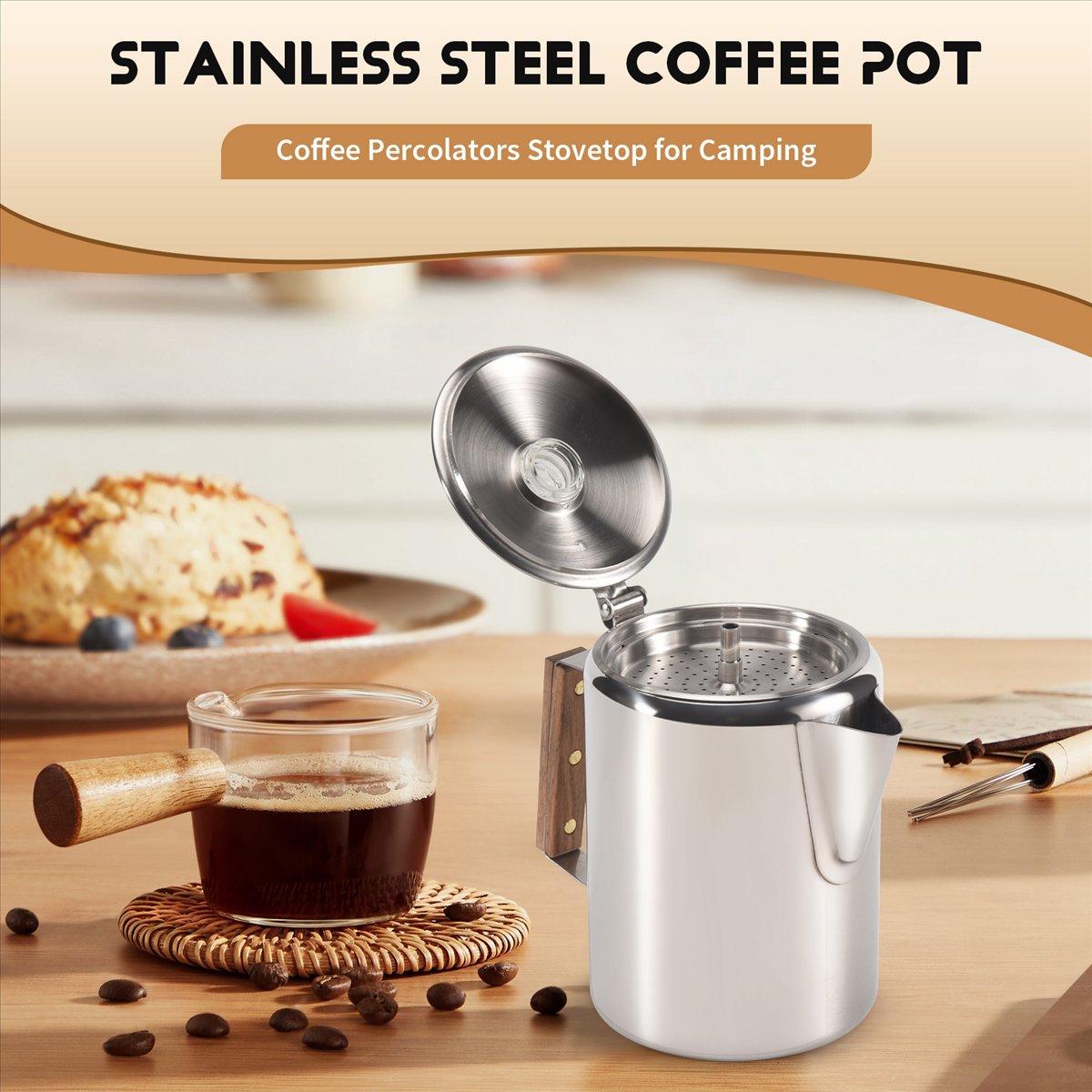 Coffee Percolators Stovetop fo - đánh giá và giá Camp Percolator Coffee