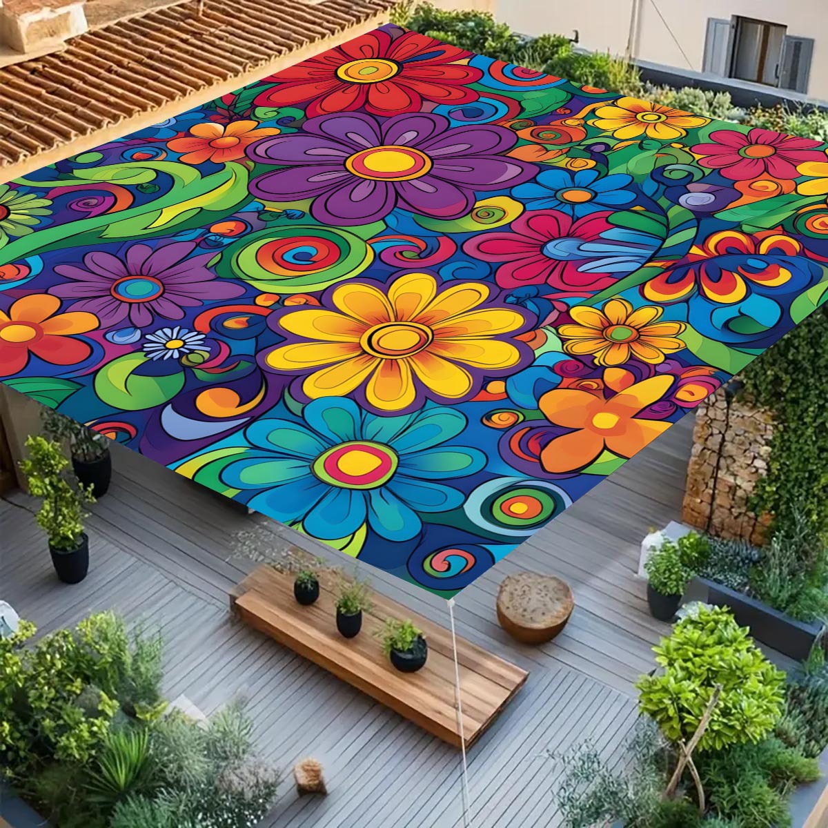 Color Flower Camping Sunshade  - đánh giá và giá Outdoor Camping Tarp