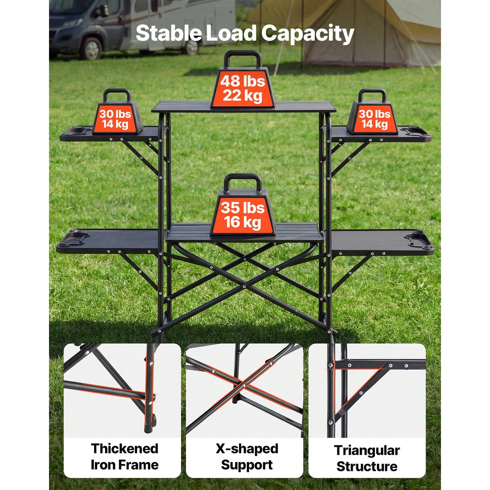 Camping Kitchen Table, Slim-Fo - đánh giá và giá Outdoor Camping Cooking Table