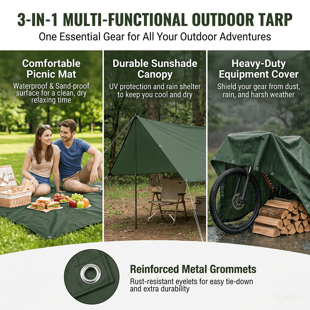 3-in-1 Multi-Functional Waterp - đánh giá và giá Outdoor Camping Tarp